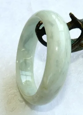 Sale-"Yin" Soft Green Calm and Relaxing Burmese Jadeite Jade Grade A Bangle Bracelet 58.5mm Certificate (665)