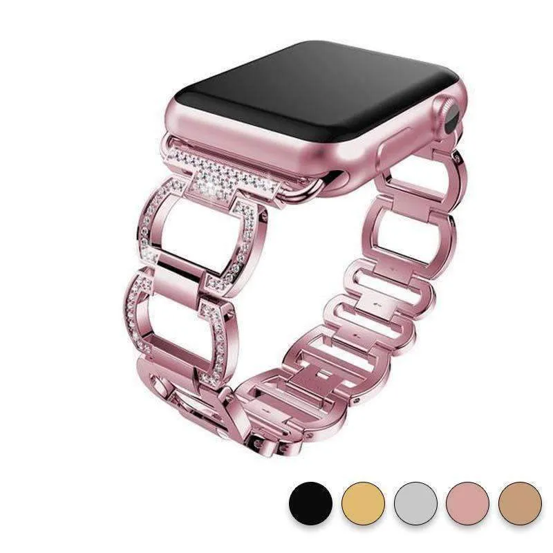 Stainless Steel, Bling Rhinestone Diamond Apple Watch Series