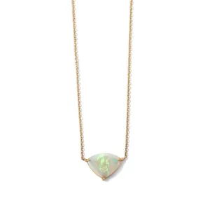 Trigon Necklace, White Opal, 9kt Yellow Gold