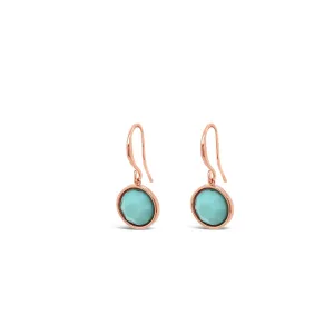 Turquoise Rose Gold Drop Earrings
