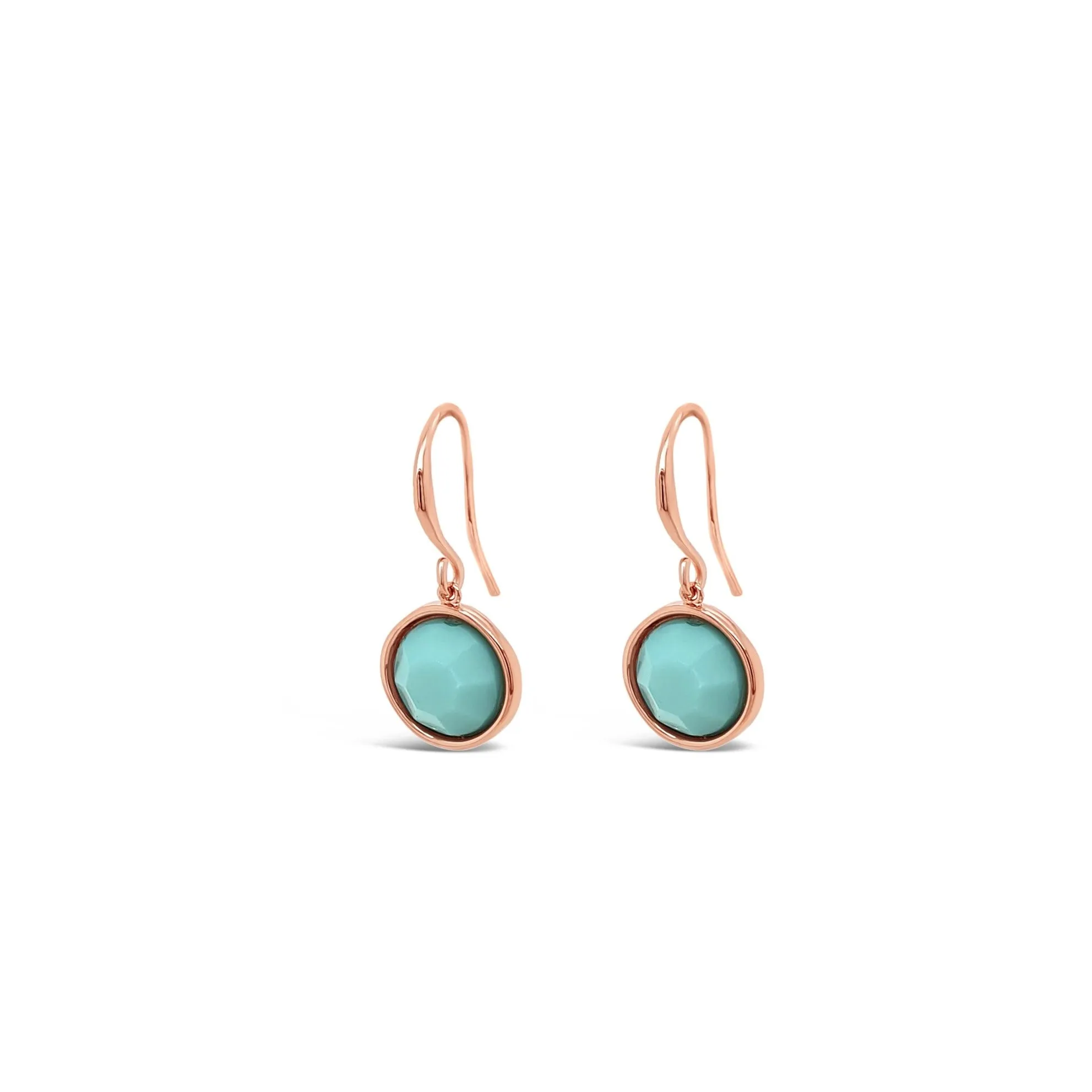 Turquoise Rose Gold Drop Earrings