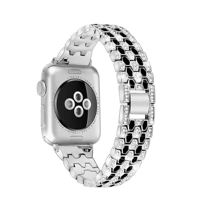 Women Diamond Band For Apple Series 7 6 5 4 Glitter Metal Bracelet